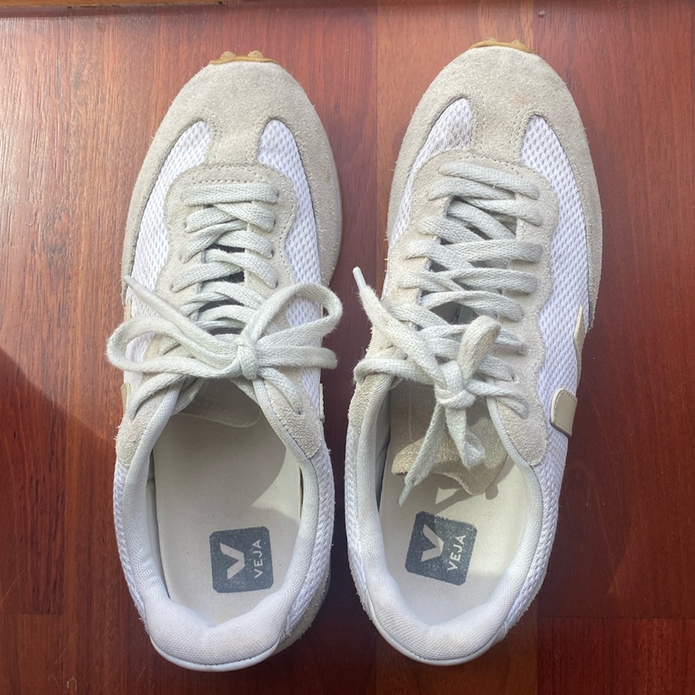 Veja White and Cream Sneakers